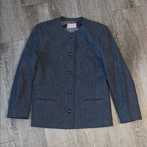 Vintage Pendleton Women's Charcoal Blazer 100% wool size 10 petite made in USA